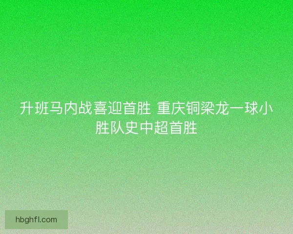 升班马内战喜迎首胜 重庆铜梁龙一球小胜队史中超首胜