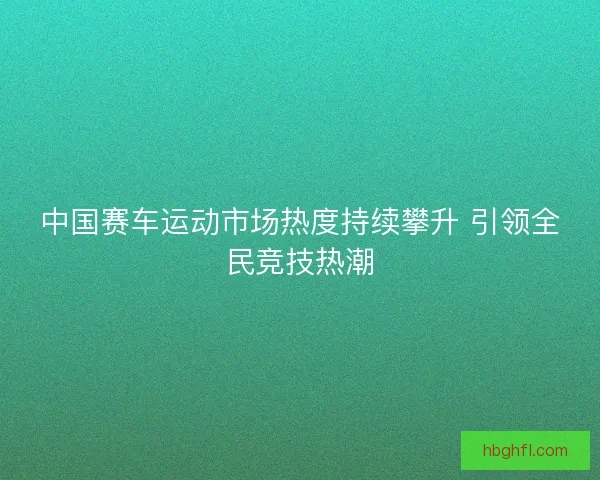 中国赛车运动市场热度持续攀升 引领全民竞技热潮